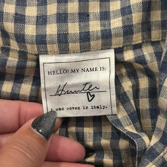 Frank & Eileen Hunter Step-Hem Button Shirtdress in Navy and Natural Sand - Picture 9 of 12